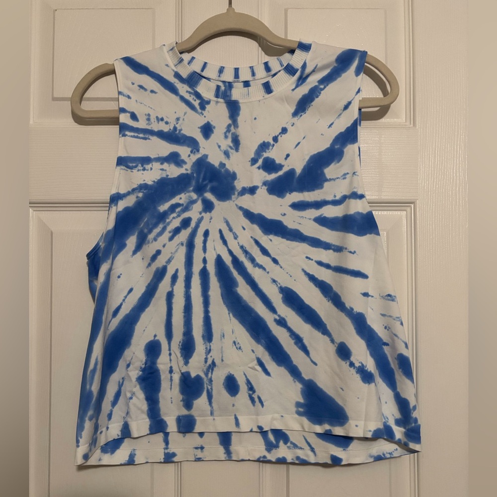 Sage Collective Vibrant Blue Tie-Dye Muscle Tee